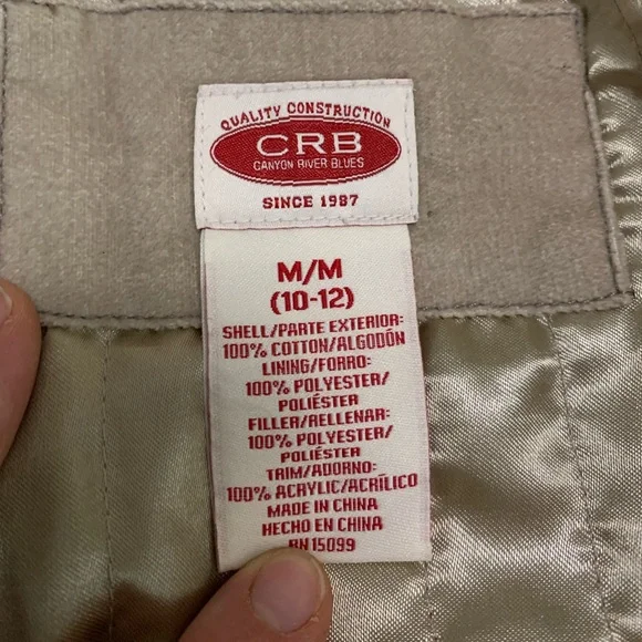 Trucker Jacket Medium Tan Cropped Faux Fur Cotton Outer Retro Penny Lane - Picture 6 of 11